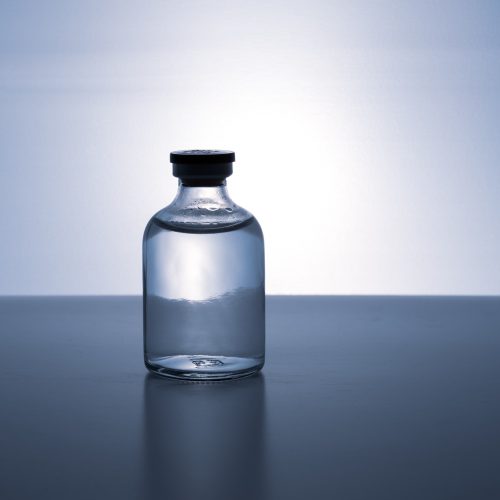 Bottle with solution for injection